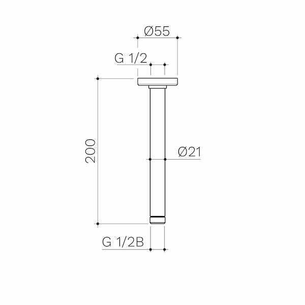 Caroma Urbane II 200mm Ceiling Shower Arm - Chrome