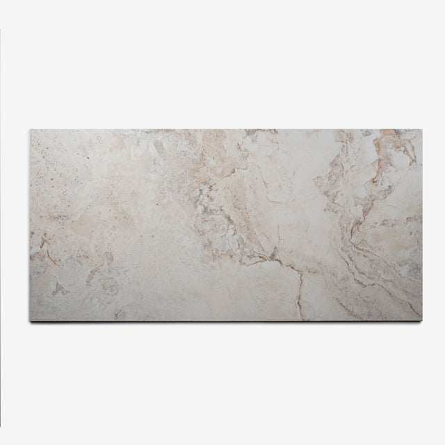 White Florence Stone Look Tile 3D Honed 600 x 1200mm Porcelain Sample