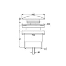 Technical Drawing: Nero Universal Nero Pop Up Waste - Brushed Nickel