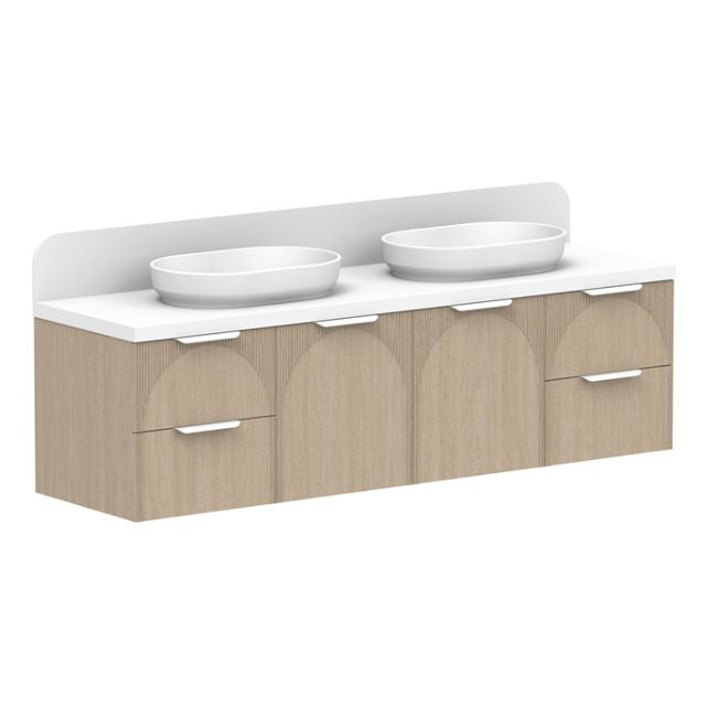 ADP Archie Wall Hung Door & Drawer 1800mm Double Bowl,ARCFCW1800WHDCP - The Blue Space