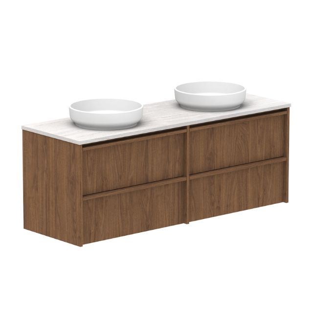 ADP Eli Wall Hung Vanity 1500mm Double Bowl ELIFAW1500WHDCP | The Blue Space