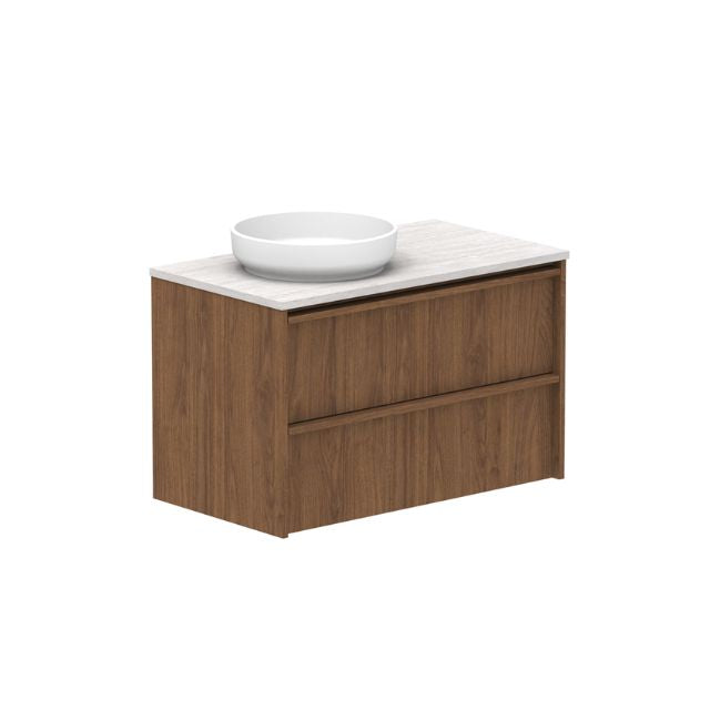 ADP Eli Wall Hung Vanity 900mm Left Bowl ELIFAW0900WHLCP | The Blue Space