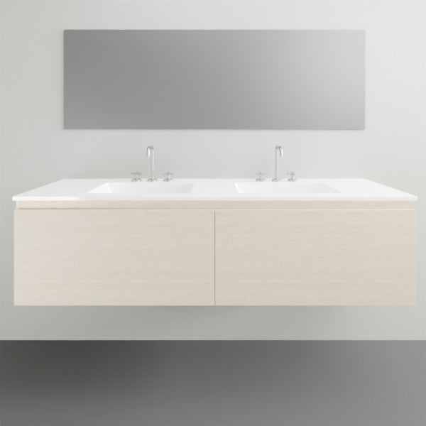 ADP Glacier Lite All Drawer Slim Vanity with Ceramic Top - 1500mm Double Bowl | The Blue Space
