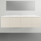 ADP Glacier Lite Door and Drawer Slim Vanity with Cast Marble Top - 1500mm Centre Bowl | The Blue Space
