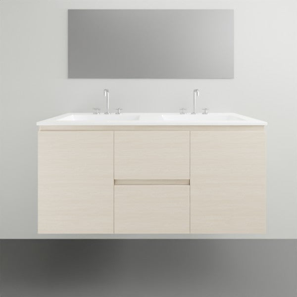 ADP Glacier Lite Door and Drawer Twin Vanity with Cast Marble Top - 1200mm Double Bowl | The Blue Space