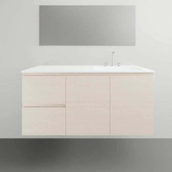 ADP Glacier Lite Door and Drawer Twin Vanity with Cast Marble Top - 1200mm Right Bowl | The Blue Space