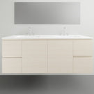 ADP Glacier Lite Door and Drawer Twin Vanity with Cast Marble Top - 1500mm Double Bowl | The Blue Space