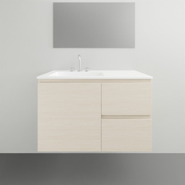 ADP Glacier Lite Door and Drawer Twin Vanity with Cast Marble Top