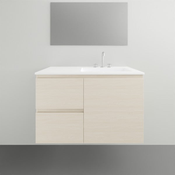 ADP Glacier Lite Door and Drawer Twin Vanity with Cast Marble Top