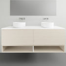 ADP Glacier Lite Shelf Slim Vanity with Solid Surface Top - 1500mm Double Bowl | The Blue Space