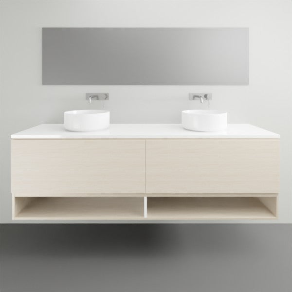 ADP Glacier Lite Shelf Slim Vanity with Solid Surface Top - 1800mm Double Bowl | The Blue Space