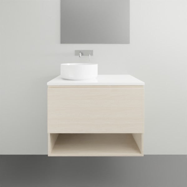 ADP Glacier Lite Shelf Slim Vanity with Solid Surface Top - 750mm Left Bowl | The Blue Space