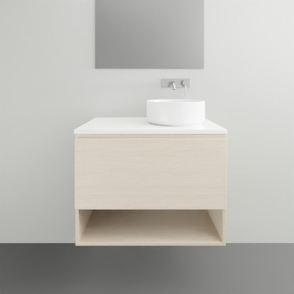 ADP Glacier Lite Shelf Slim Vanity with Solid Surface Top - 750mm Right Bowl | The Blue Space