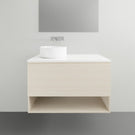 ADP Glacier Lite Shelf Slim Vanity with Solid Surface Top - 900mm Left Bowl | The Blue Space