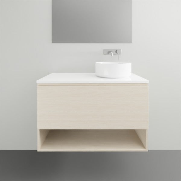 ADP Glacier Lite Shelf Slim Vanity with Solid Surface Top - 900mm Right Bowl | The Blue Space