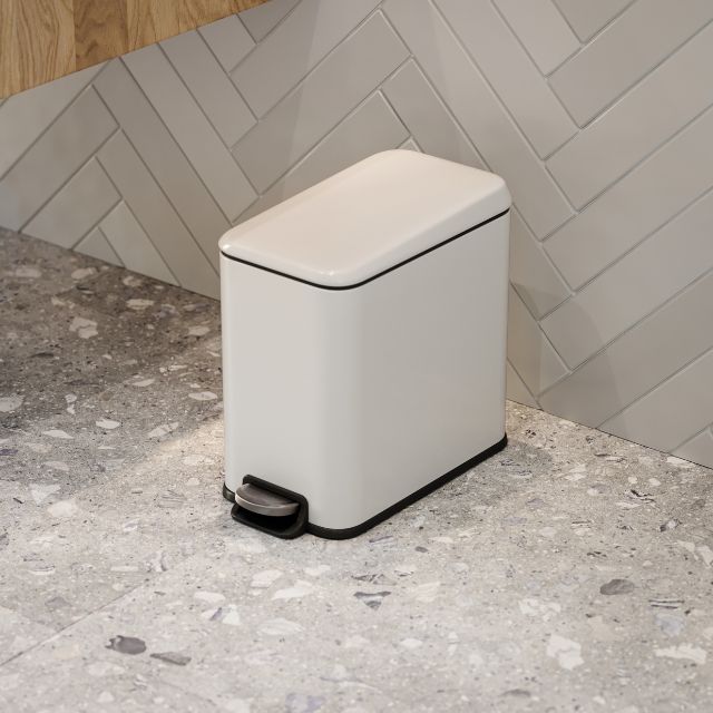 Bao 5L Rectangular Bathroom Bin Matt White