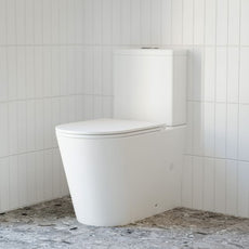 Bao Elegant Raised Height Rimless Back to Wall Toilet Suite in Matte White