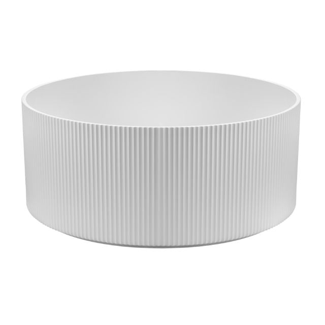 Bao Fluted Round 1500mm Freestanding Bath in Matte White