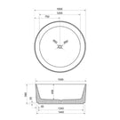 Bao Fluted Round 1500mm Freestanding Bath in Matte White