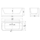 BelBagno Alto 1700 Freestanding Bath Technical Drawing - The Blue Space