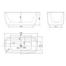 BelBagno Terriccio 1500 Freestanding Bath Technical Drawing - The Blue Space