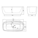 BelBagno Terriccio 1700 Freestanding Bath Technical Drawing - The Blue Space