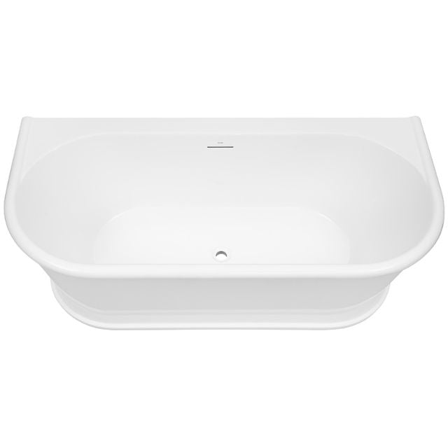 Decina Oxford 1700mm Back-To-Wall Freestanding Bath with Overflow