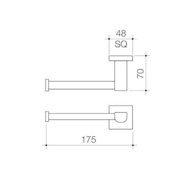 Dorf Viridan toilet roll holder dimensions from The Blue Space