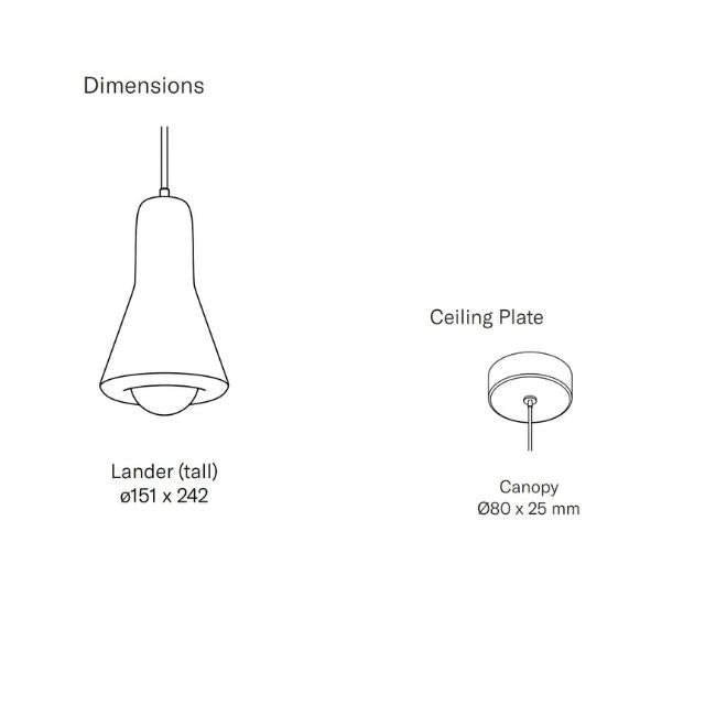 Fluxwood Lander Tall Timber Pendant Light Line Drawing - The Blue Space