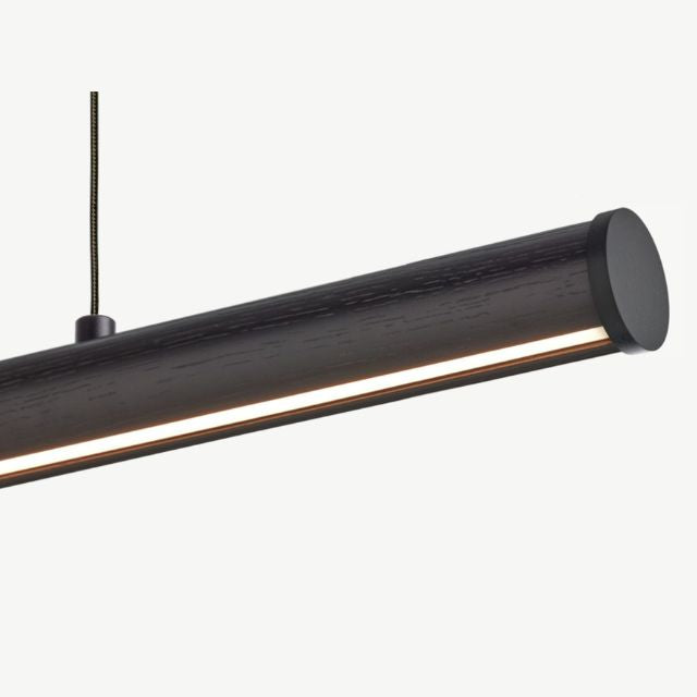 Fluxwood Roller Timber Linear Pendant Light Black Finish - The Blue Space