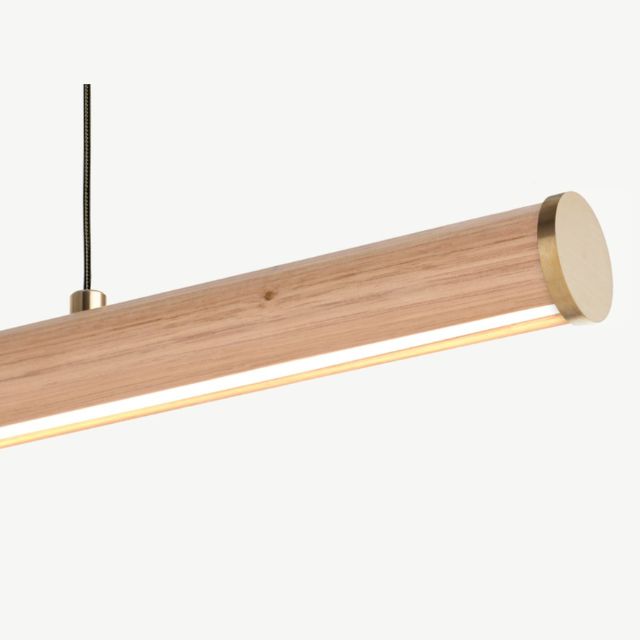 Fluxwood Roller Timber Linear Pendant Light Victorian Ash - The Blue Space