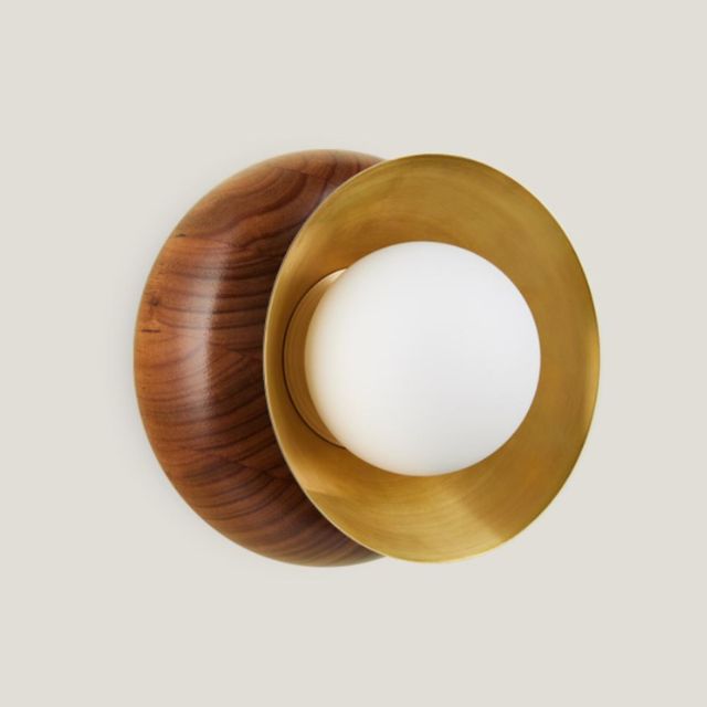 Fluxwood Sibling Timber Wall Light Tasmanian Blackwood and Brass - The Blue Space