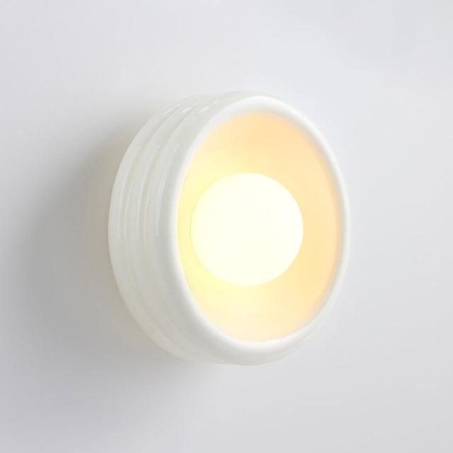 Fluxwood Silo Ceramic Wall Light - Gloss White - The Blue Space