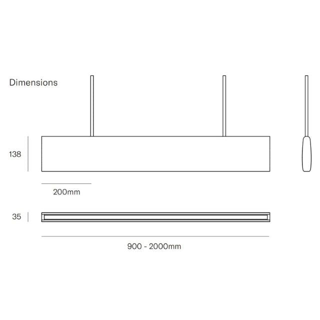 Fluxwood Talli Timber Linear Pendant Light Dimensions - The Blue Space