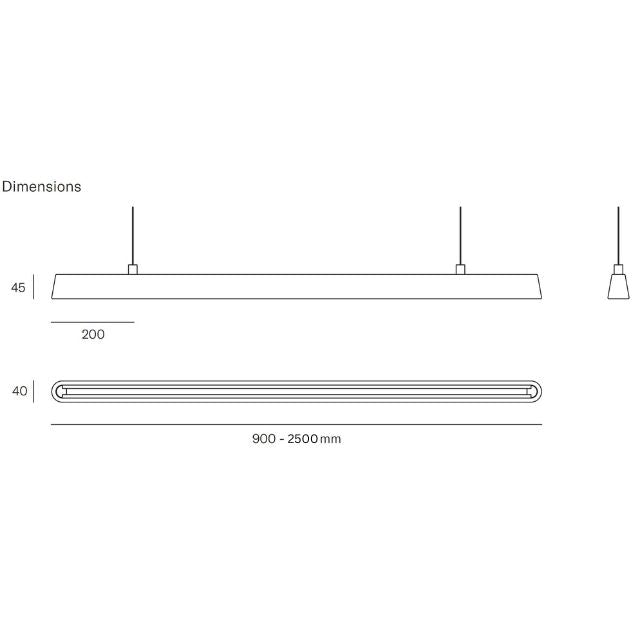 Fluxwood Tenn Timber Linear Pendant Light Dimensions - The Blue Space