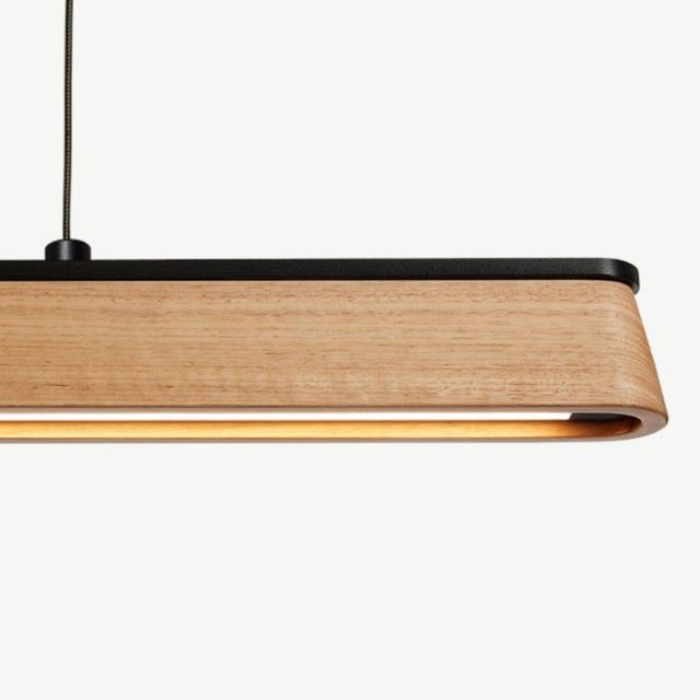 Fluxwood Tenn Up Timber Linear Pendant Light Victorian Ash - The Blue Space