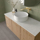 Marquis Hamilton 1200mm Centre Bowl Wall Hung Vanity in Prime Oak FInish Basin - The Blue Space