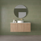 Marquis Hamilton 1200mm Centre Bowl Wall Hung Vanity in Prime Oak FInish Front - The Blue Space