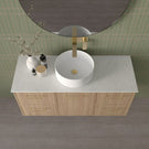 Marquis Hamilton 1200mm Centre Bowl Wall Hung Vanity in Prime Oak FInish Top - The Blue Space