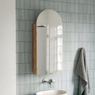Ingrain Ash Arched 400 Bathroom Mirror & Shaving Cabinet - The Blue Space