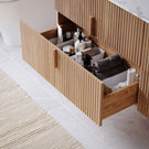 Ingrain Contoured Ash Wall Hung Vanity with open drawer