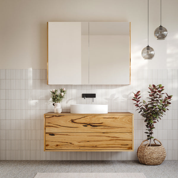 Ingrain Sustainable Australian Timber Bathroom Wall Hung Vanity 1200mm in Messmate - The Blue Space