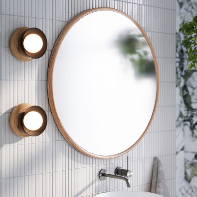 Ingrain Timber Framed Round Mirror 800mm