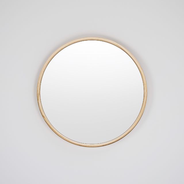 Ingrain Timber Framed Round Mirror 800mm