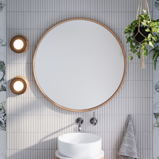 Ingrain Timber Framed Round Mirror 800mm