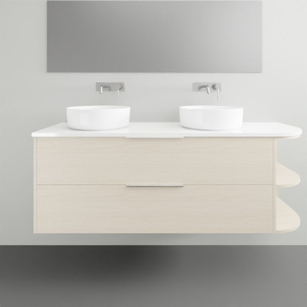 Marquis Avion7RHS Wall Hung Vanity - 1500 - Double Bowl Right Hand End Shelf | The Blue Space