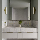 Meir Oppen Tiger Bronze Lip Pulls in Bathroom