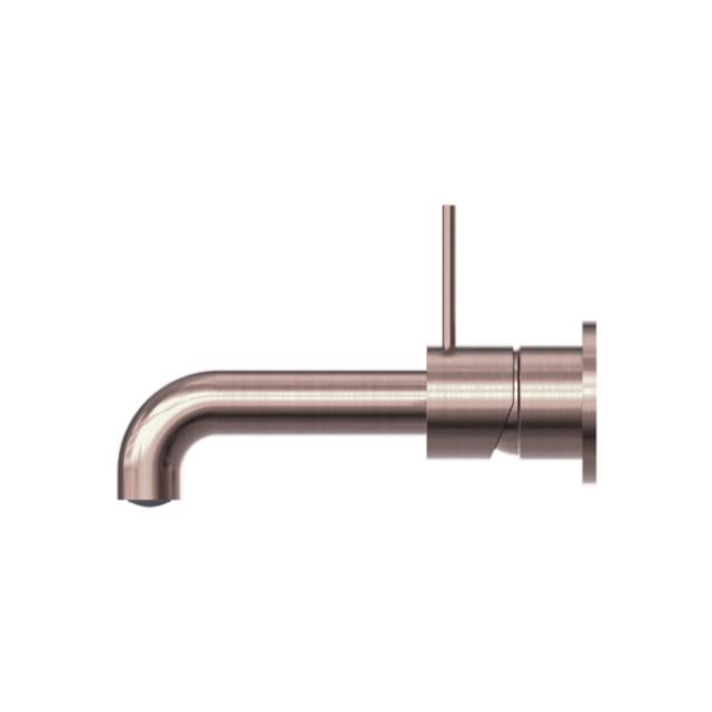 Nero Mecca Wall Basin Mixer (handle up) - Brushed Bronze