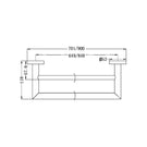 Technical Drawing Nero Dolce Double Towel Rail 700mm - Chrome NR3630dCH | The Blue Space