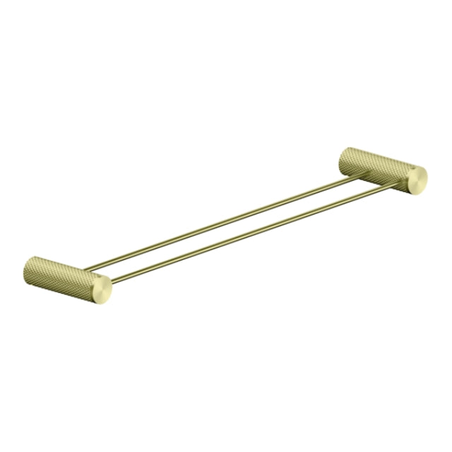 Nero Opal Double Towel Rail 800mm Brushed Gold NR2530dBG - The Blue Space